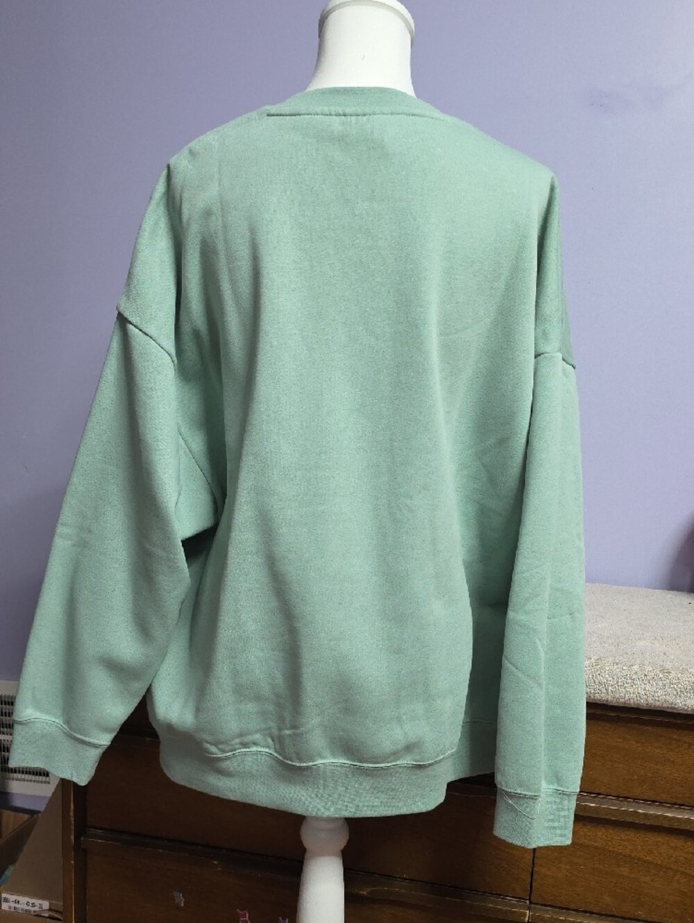 Puma Mint Green Logo Pullover Crew Neck Sweatshirt - Picture 3 of 5